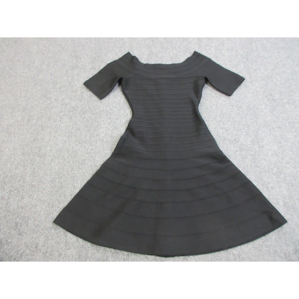 Herve Leger‎ Dress Womens XS Liza Black Bandage Fit & Flare Short HLT6Y453 Party
